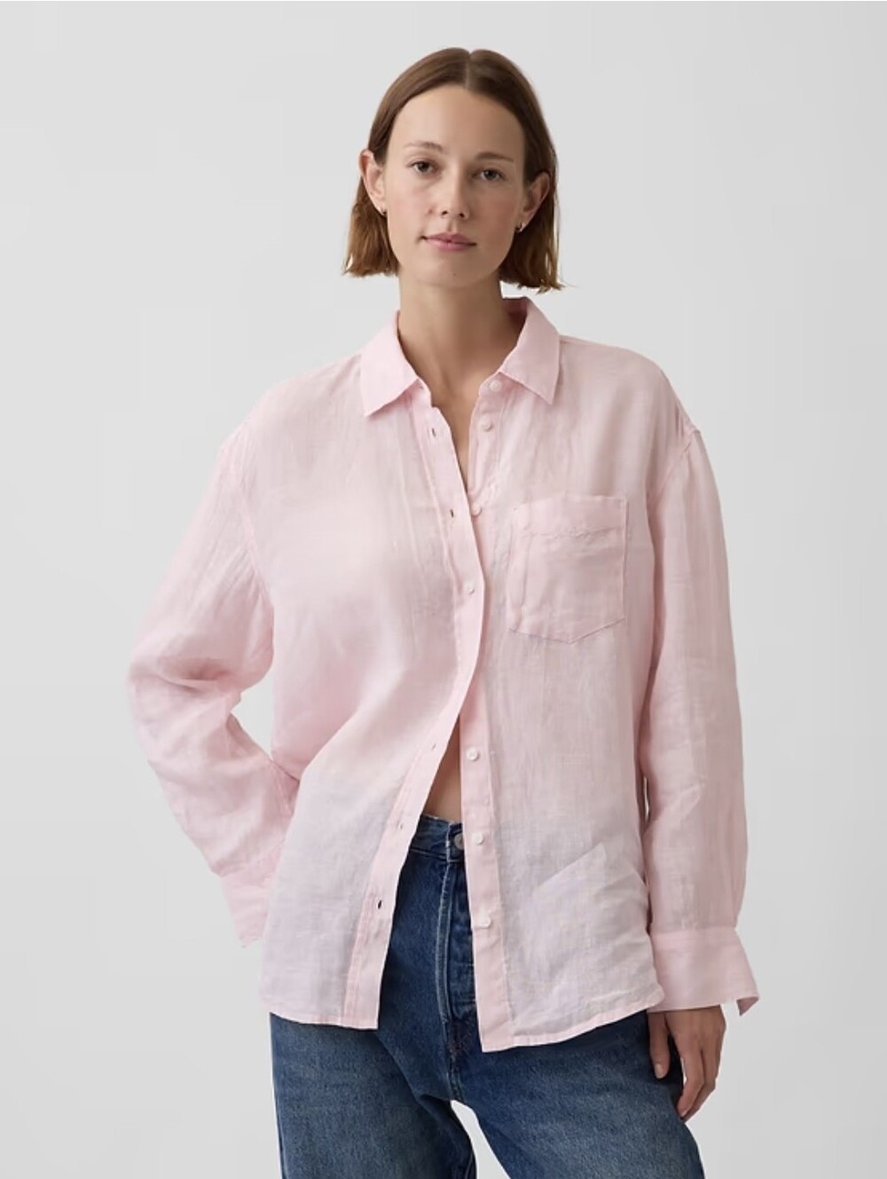 NWT GAP 100% Linen Oversized Shirt, XXL, Pink